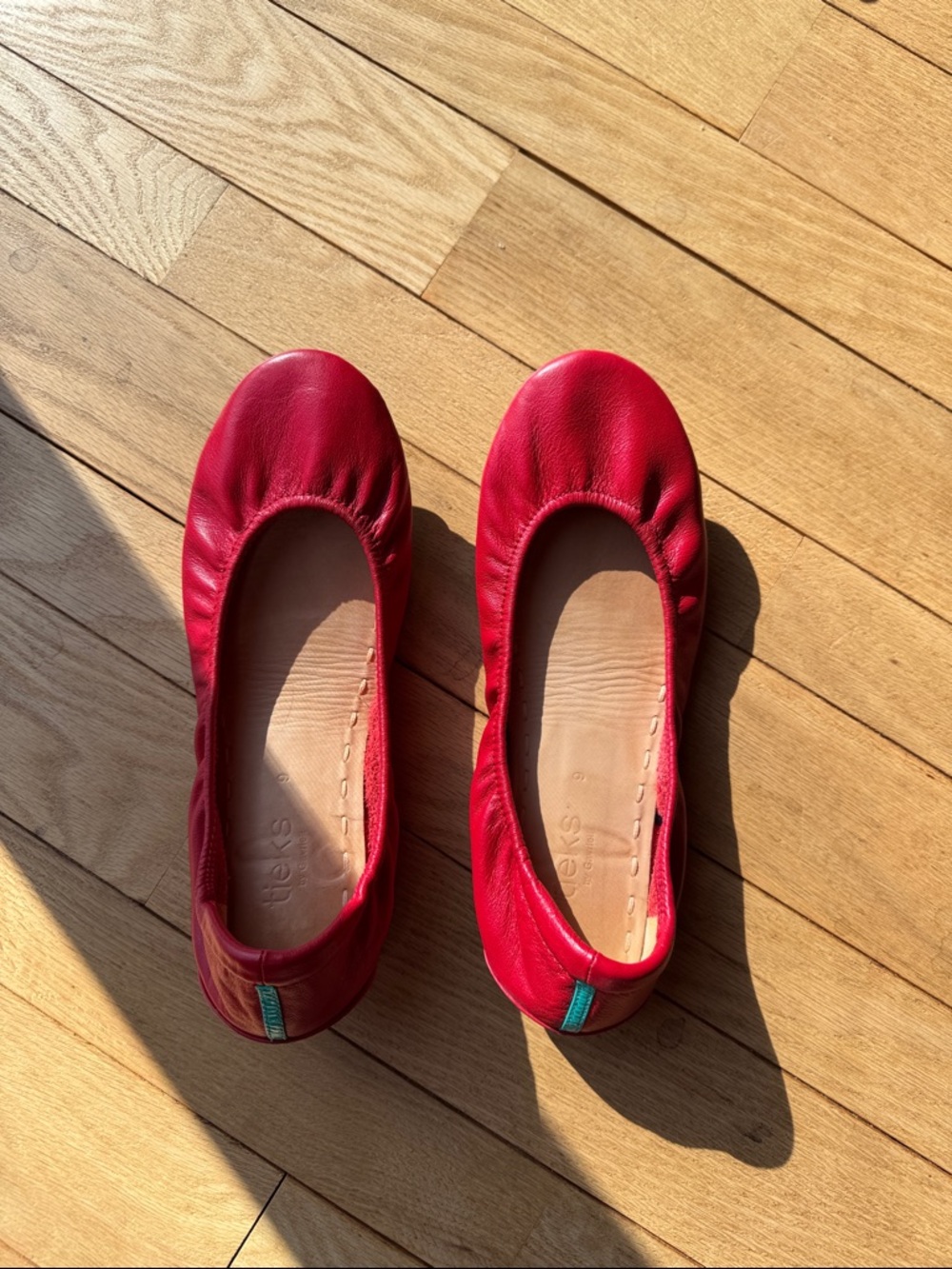 Tieks “True Love Red” Leather Ballet Flats Size 9